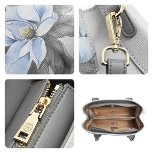 Leather Gardenia Floral Women's Crossbody Handbag - SinoCultural -- P120201