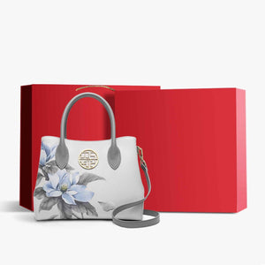 Leather Gardenia Floral Women's Crossbody Handbag - SinoCultural -- P120201