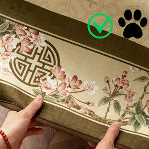 Chinoiserie Magnolia & Longevity Pattern Sofa Slipcover - SinoCultural -- S0C003A9090