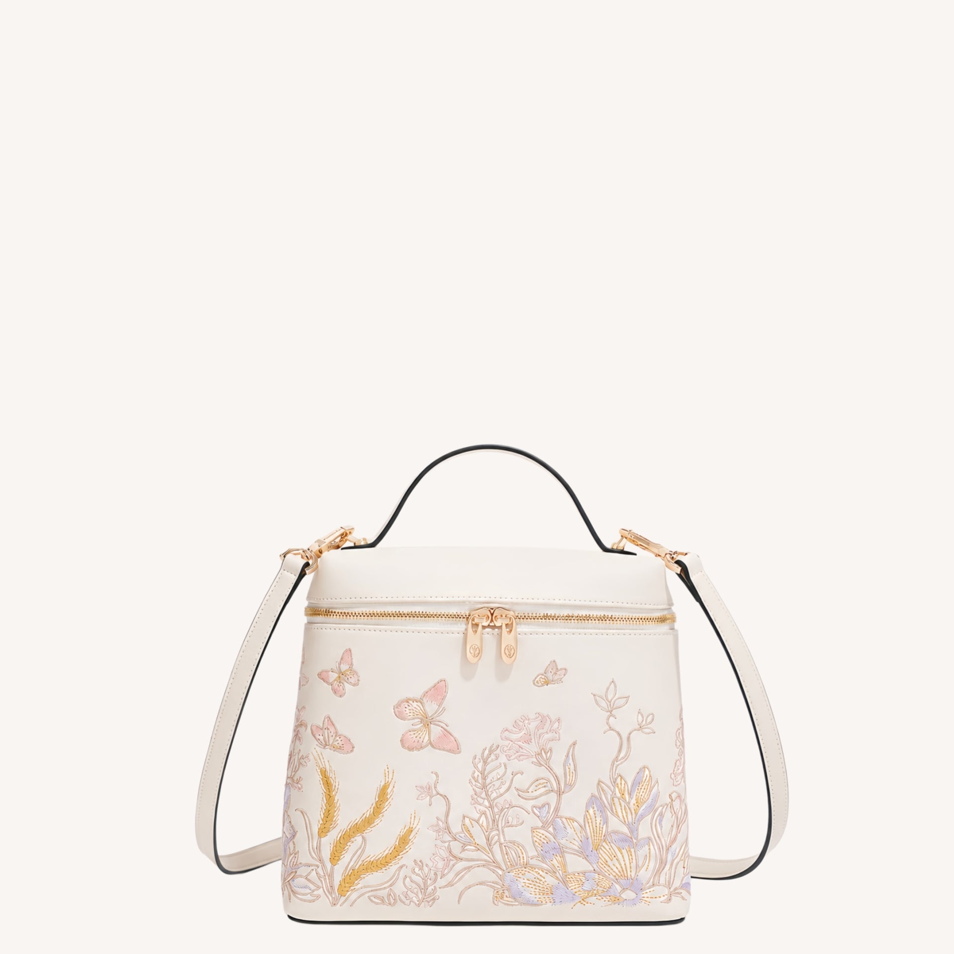 Butterfly Embroidered Leather Backpack-New Chinese Style Designer Bag – brocademodern