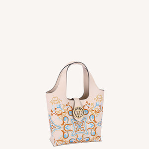 Dunhuang Arabesque Embroidered Basket Bag | Chinese Style Leather Tote