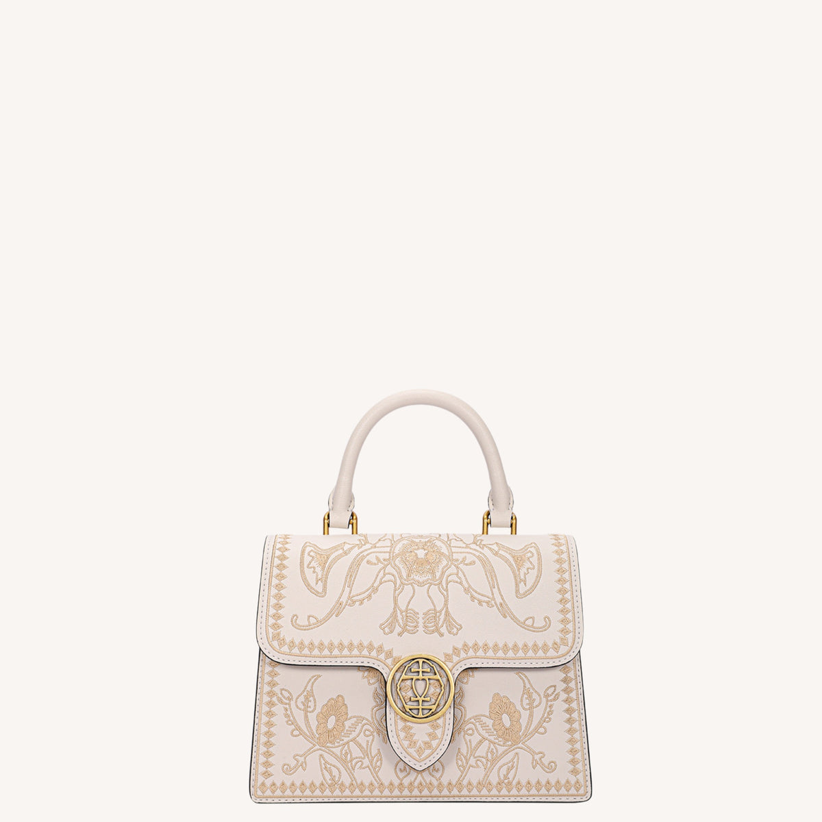 Graceful Lady Embroidered Leather Accordion Bag | Morning Glory Chinese Handbag | Brocade Modern