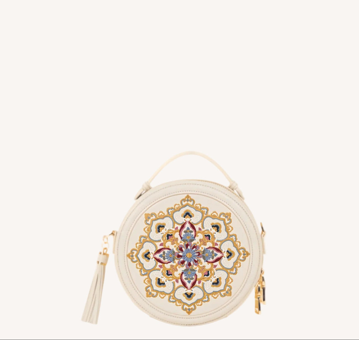 Gu (古) Series Baoxiang Blossom Round Bag – Chinese Embroidered Crossbody | Brocade Modern