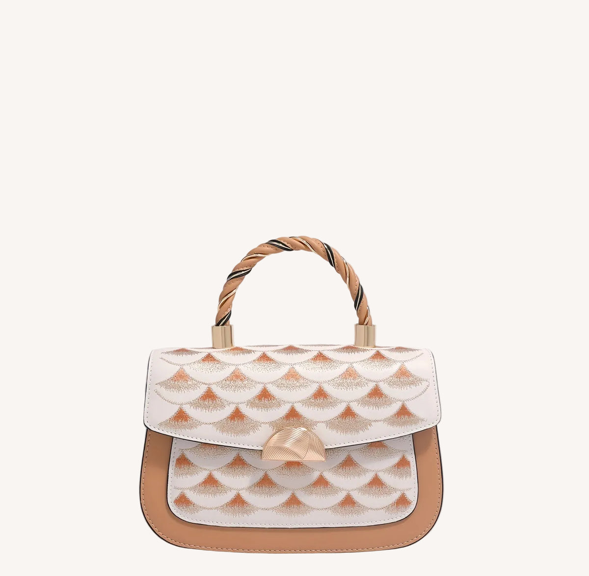 Jade Dragon Scale Glow Handbag-Modern Chinese Embroidered Top Handle Bag-brocademodern