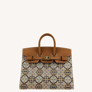 New Chinese Style Song Brocade Top-Handle Bag – Dark Heritage Tone & Golden Pheasant Motif -brocademodern