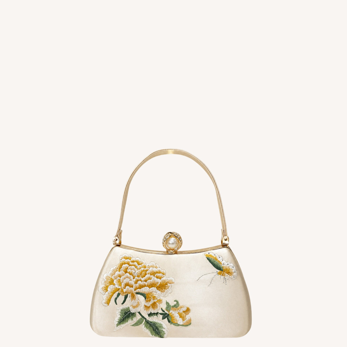 New Chinese Style Peony Embroidered Qipao Clutch Bag – Vintage Wedding Evening Handbag with Crystal Pearl Clasp-brocademodern