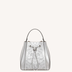 Liuli Phoenix Crown Embroidered Convertible Backpack | Chinese Style Bucket Bag | Brocade Modern