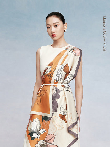 Mulberry silk scarf gift set with premium box presentation for meaningful luxury gifting featuring 100 Mulberry Silk Square