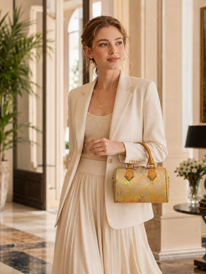 New Chinese Style Song Brocade Boston Bag – Heritage Silk Brocade & Top-Grain Leather-brocademodern