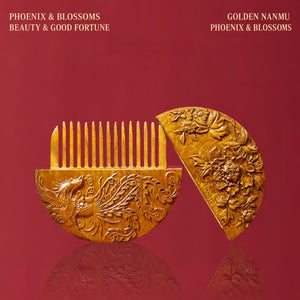 Portable Golden Nanmu Folding Pocket Comb – Handcrafted Chinese Gift