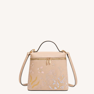 Butterfly Embroidered Leather Backpack – New Chinese Style Convertible Shoulder Bag for Women-brocademodern