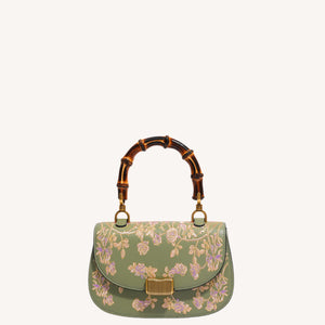 Luxury New Chinese Style Embroidered Leather Bamboo-Handle Bag – Maiden’s Garden Camellia