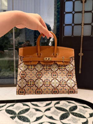New Chinese Style Song Brocade Top-Handle Bag – Dark Heritage Tone & Golden Pheasant Motif -brocademodern