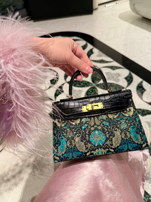 Luxury New Chinese Style Song & Shu Brocade Mini Top Handle Bag-BrocadeModern