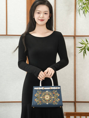 Baoxiang Flower Embroidered Tote Bag | New Chinese Style Women’s Bag-brocademodern