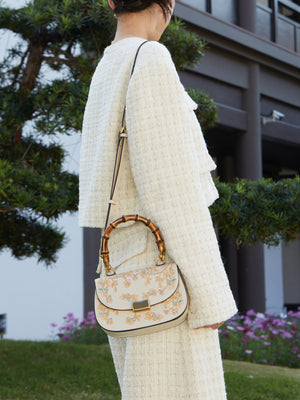 Luxury New Chinese Style Embroidered Leather Bamboo-Handle Bag – Maiden’s Garden Camellia
