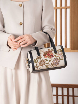 New Chinese Style Embroidered Pillow Bag | Vintage Floral Crossbody Handbag-brocademodern