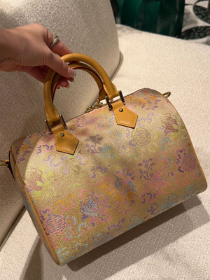 New Chinese Style Song Brocade Boston Bag – Heritage Silk Brocade & Top-Grain Leather-brocademodern