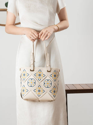 Embroidered Tote Bag with Inner Pouch | New Chinese Style Women’s Bag | Brocade Modern