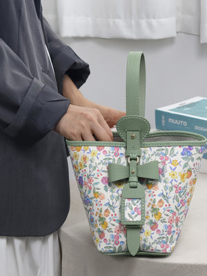 Butterfly Bow Handbag DIY Kit – Leather and Fabric Hand-Sewing Crossbody Bag