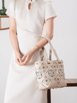 Embroidered Tote Bag with Inner Pouch | New Chinese Style Women’s Bag | Brocade Modern