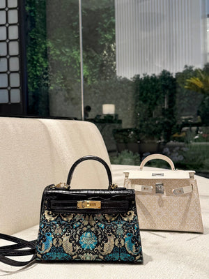 Luxury New Chinese Style Song & Shu Brocade Mini Top Handle Bag-BrocadeModern