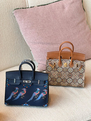 New Chinese Style Song Brocade Top-Handle Bag – Dark Heritage Tone & Golden Pheasant Motif -brocademodern