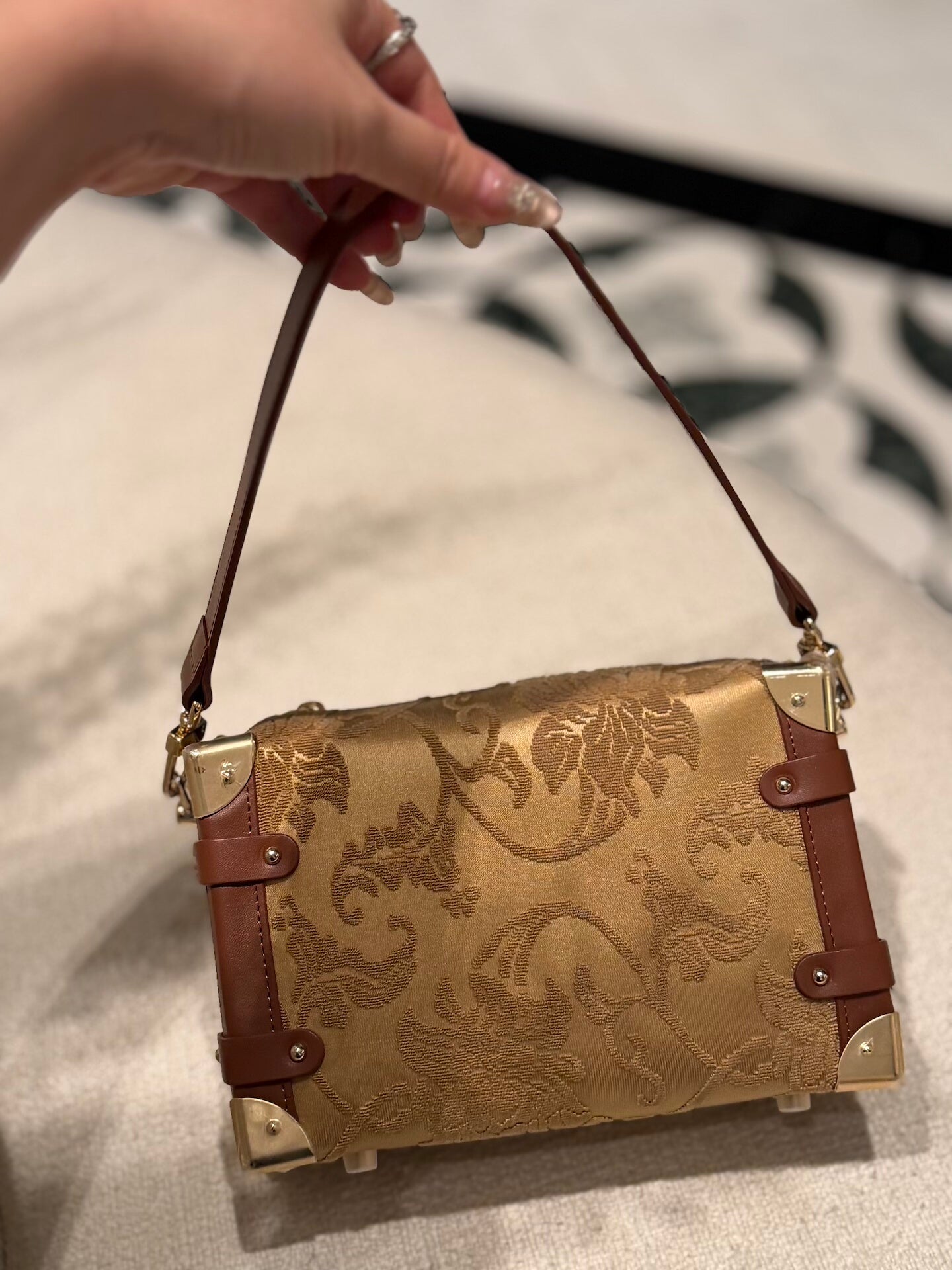 Gift-ready heritage textile clutch bag with heritage-inspired design for meaningful luxury gifting for Zhang Rong Treasure