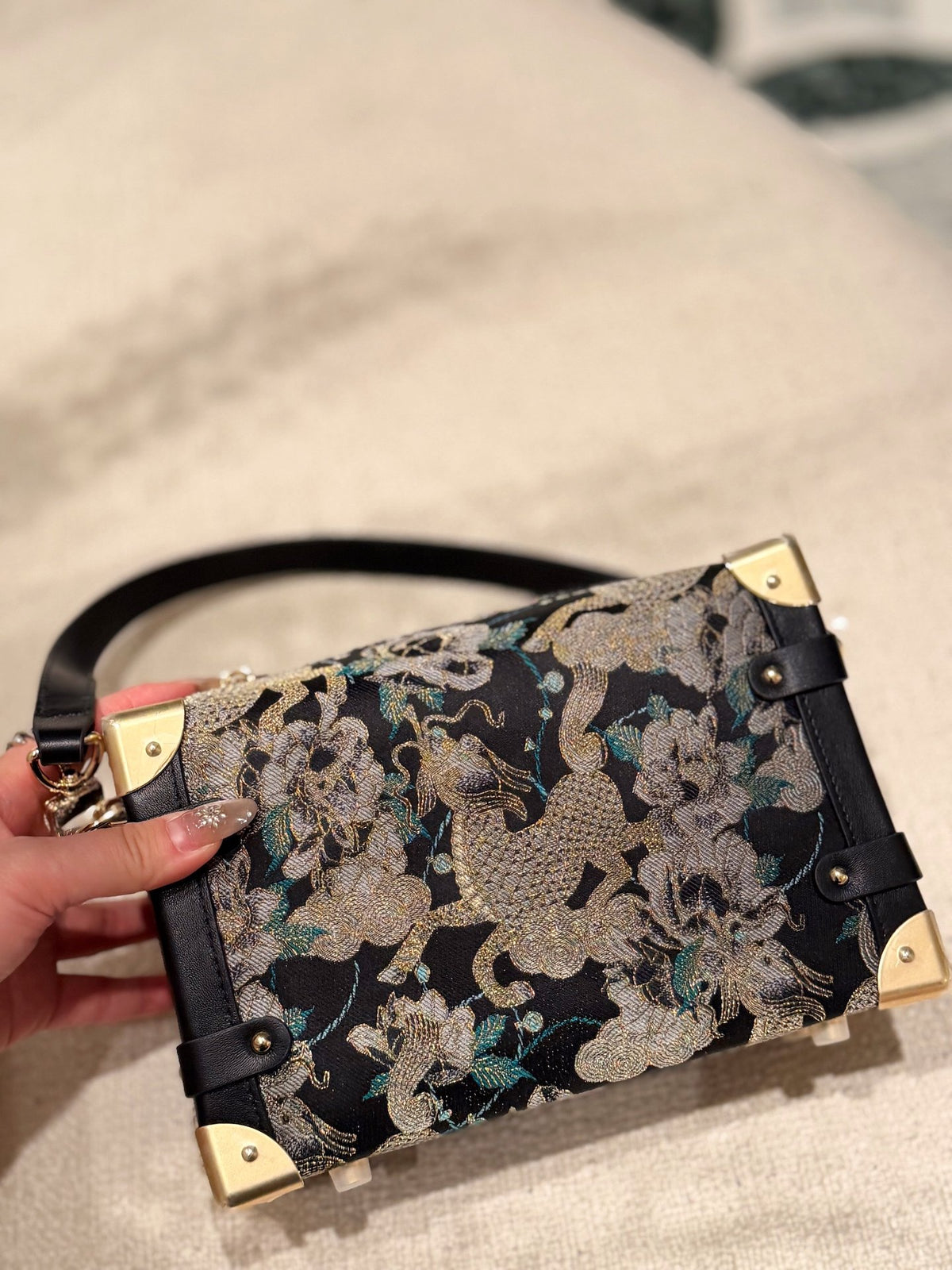 Gift-ready Song brocade clutch bag with heritage-inspired design for meaningful luxury gifting for Song Brocade Treasure