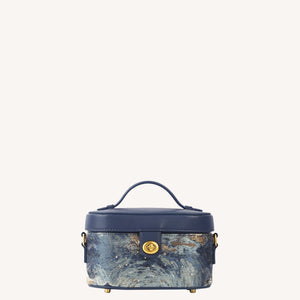 Luxury New Chinese Style Tang Brocade Box Bag - Splendid Mountains & Rivers Blue|BrocadeModern