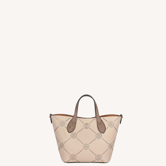 Eternal Garden Gold-Thread Embroidered Cowhide Tote Bag