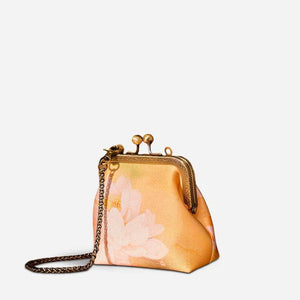 Mulberry Silk Retro Gold Mini Coin Purse Wallet Lotus - SinoCultural -- LD570602G