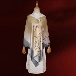 100% Mulberry Luxurious Silk Shawl Scarf for Women's Autumn 170x53cm - SinoCultural -- LS067