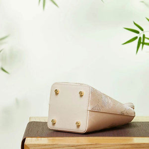 Mulberry Silk Leather Exquisite Jacquard Basket Bag - SinoCultural -- P17061705