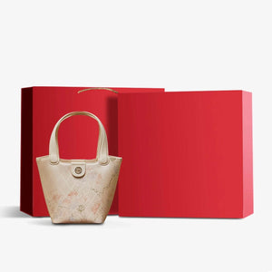 Mulberry Silk Leather Exquisite Jacquard Basket Bag - SinoCultural -- P17061705