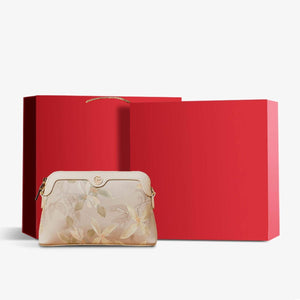 Mulberry Silk Leather Exquisite Jacquard Clutch Bag - SinoCultural -- P170029