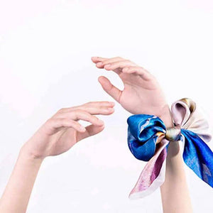 Mulberry Silk Resilience Square Silk Scarf Let Dreams Lead 53x53cm - SinoCultural -- LS044-2