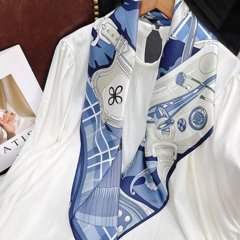 Mulberry Silk 14 Momme Silk Square Scarf 88x88 cm - SinoCultural -- CXFJ010