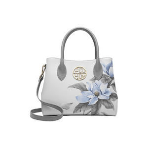 Leather Gardenia Floral Women's Crossbody Handbag - SinoCultural -- P120201
