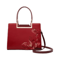 Sinocultural Embroidery Leather Red Tote Bag Magnolia Women's Handbag - SinoCultural -- P120346-1