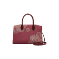 Chinese Style Leather Red Tote Bag Women's Wedding Handbag - SinoCultural -- P120483