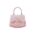 Brocade Mulberry Silk Bag Powder Pink Floral Designer Handbag - SinoCultural -- P12049004P-2