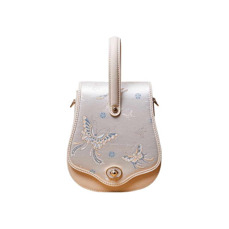 Brocade Jacquard Butterfly Designer Saddle Bag - SinoCultural -- P1206260401