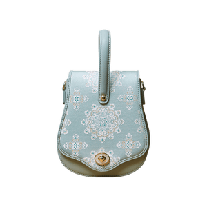Brocade Jacquard Green Floral Designer Saddle Bag - SinoCultural -- P1206260402LG-1