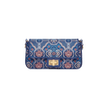 Song Brocade Leather Mulberry Silk Blue Shoulder Evening Bag - SinoCultural -- P12064802B