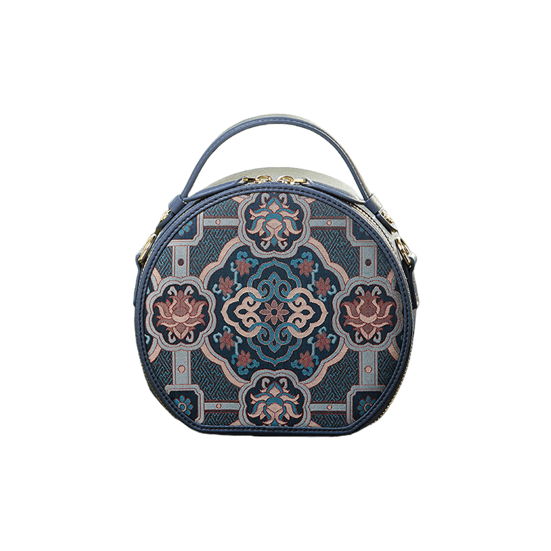 Song Brocade Silk Vintage Round Bag - SinoCultural -- P12065502DB