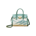 Embroidery Leather Elegant Birkin Handbag Cloud Mountain - SinoCultural -- P120659-1
