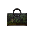 Mulberry Silk Bamboo Print Black Crossbody Bag - SinoCultural -- P17003305