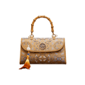Song Brocade Silk Bamboo Handle Handbag - SinoCultural -- P170079KH-2
