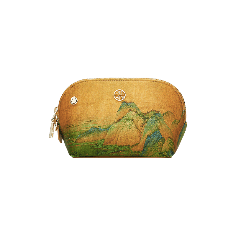 Chinese Ancient Painting Mulberry Silk Luxury Clutch Bag Wallet - SinoCultural -- P170086